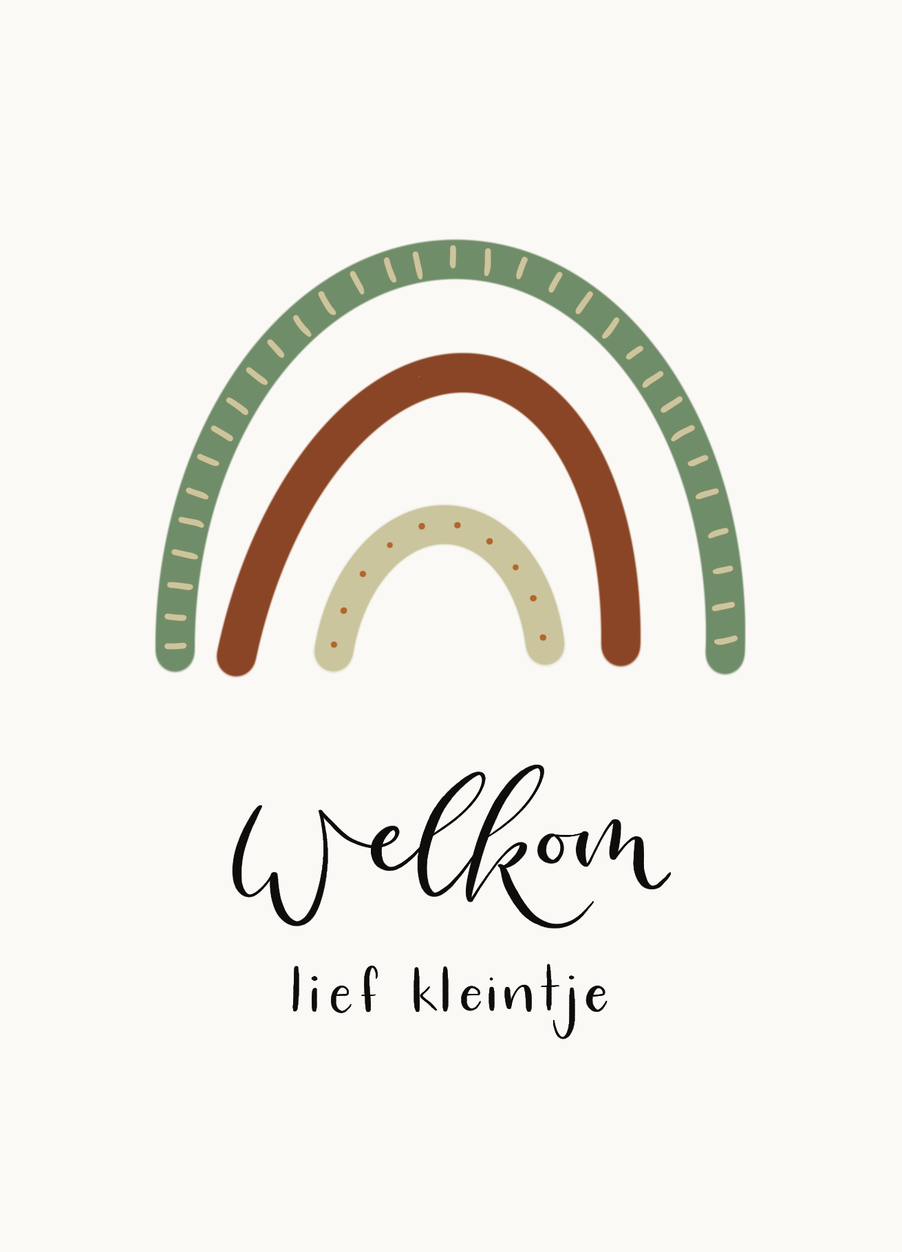 kaart welkom lief kleintje