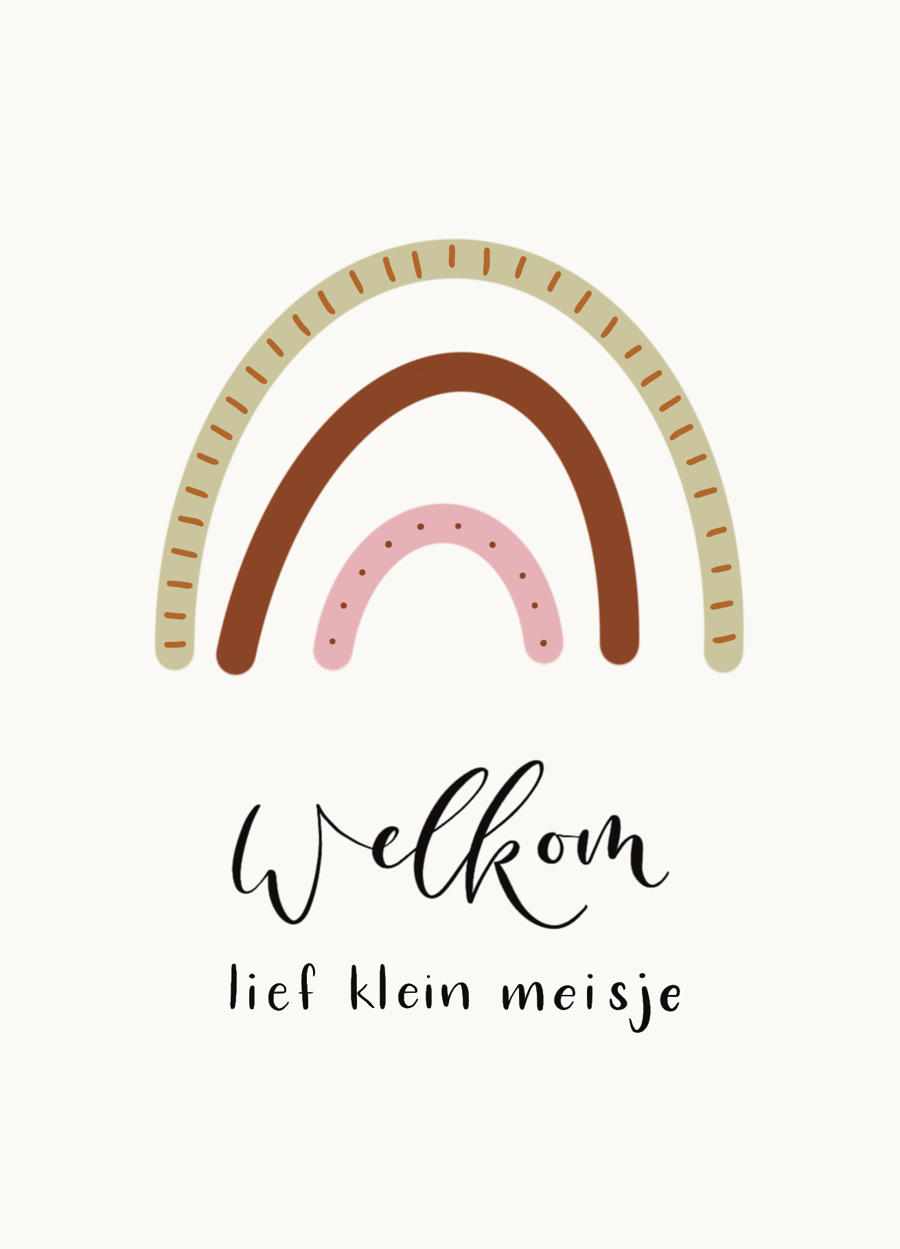 kaart welkom lief klein meisje