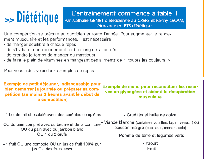 Une page qui dit que l'entraînement commence une table dessus