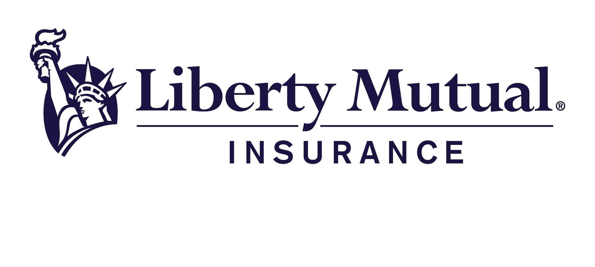 Liberty Mutual Insurance logo with the Statue of Liberty in blue.
