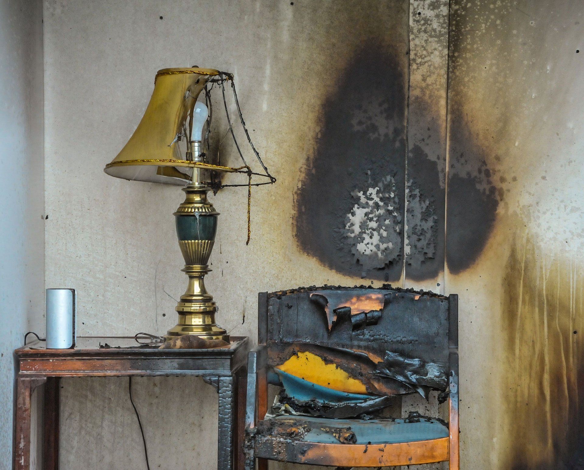 Burnt Lamp and Chair — Jackson, MI — South Central Contracting, Inc.