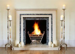 fire burning in fireplace