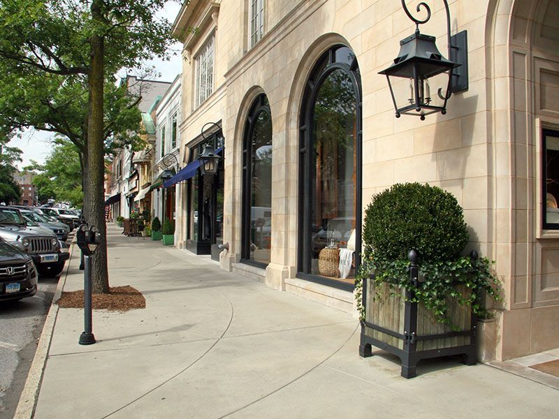 Street in Central Greenwich Connecticut