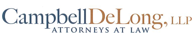 Logo for CampbellDeLong, LLP, featuring the firm name in dark blue and copper serif text with "Attorneys at Law" below.