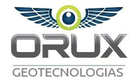 Logotipo de Orux Drone con un símbolo de ojo y alas sobre el nombre. La palabra 