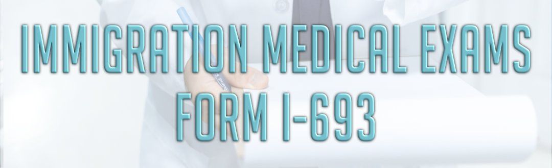 A doctor is holding a piece of paper with the words `` immigration medical exams form 1-693 '' written on it. We take care of your immigration medical exam fast and affordably in Orlando FL