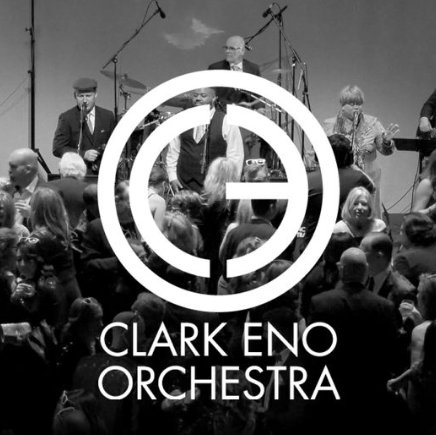 Clark  Eno Orchestra logo with the team as background