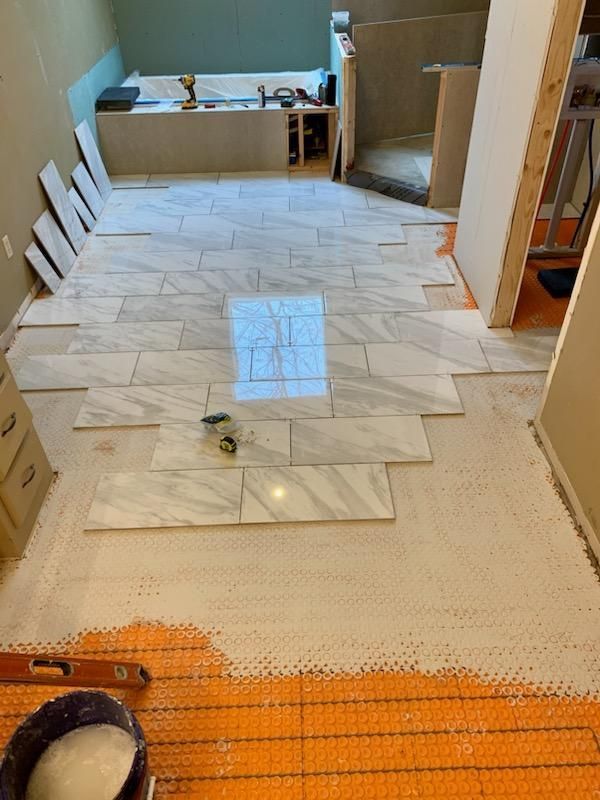 tile glues floor glue applied by