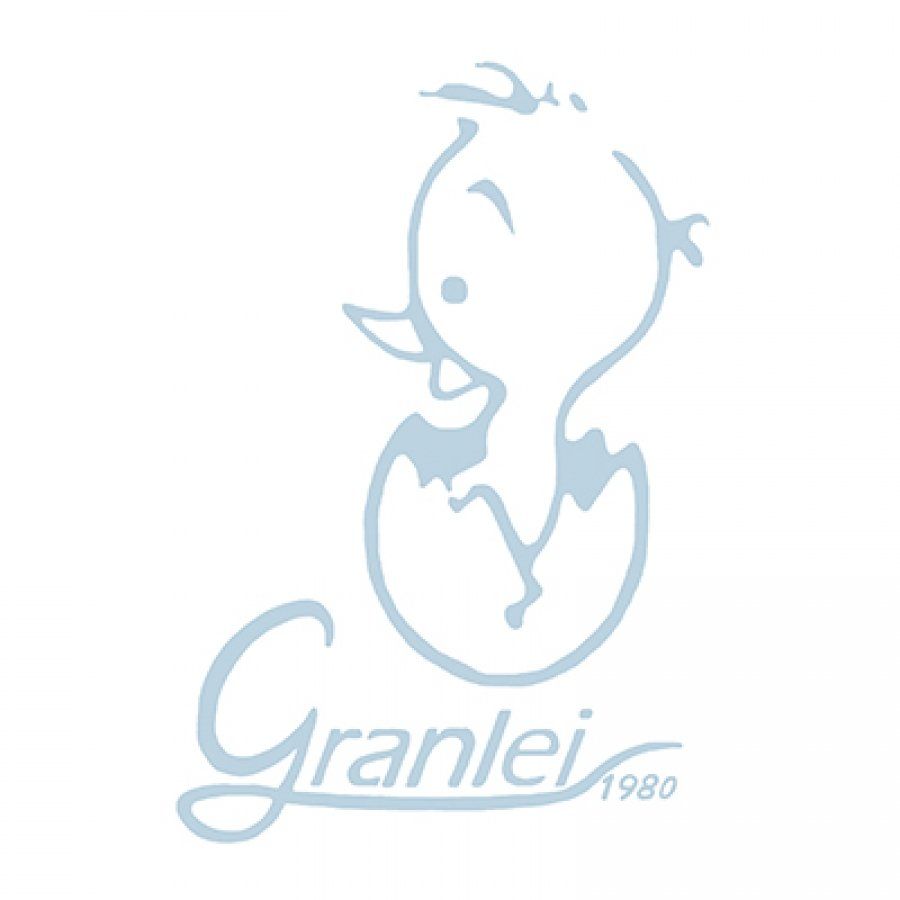 A logo for granlei 1980 with a duck in an egg