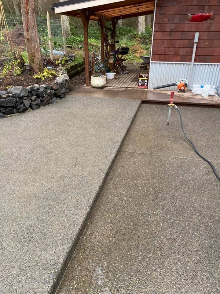 a concrete walkway