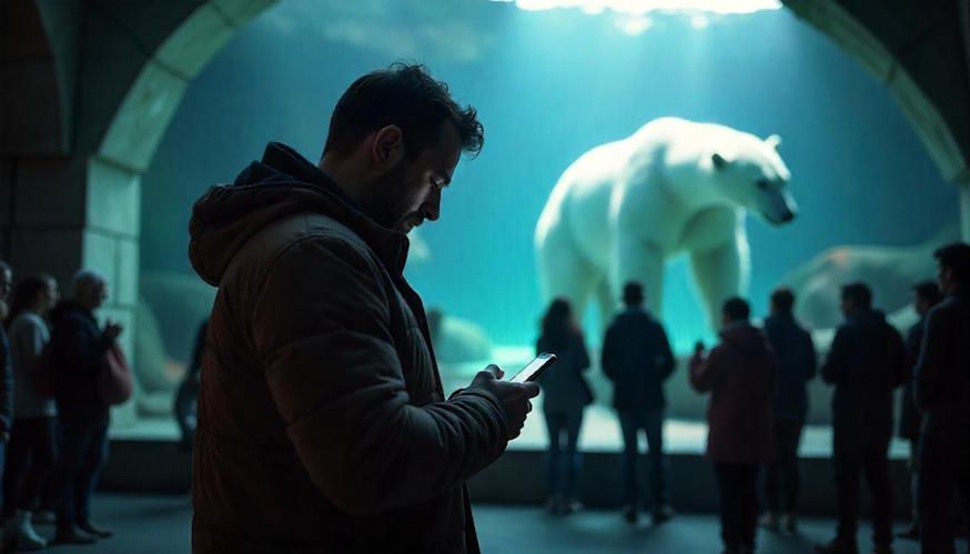 man who is at the Columbus zoo unable to relax in a social situation because he has a compulsive need to check his phone fearful he’s missing important messages or information, even though he knows nothing urgent is likely