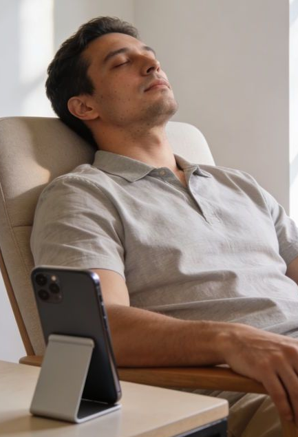 Columbus Hypnotherapy remote session between hypnotist and client during induction to help client quit smoking.