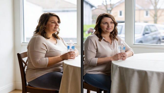 Sarah from Pickerington before and after 40 lb weight loss hypnosis 2026