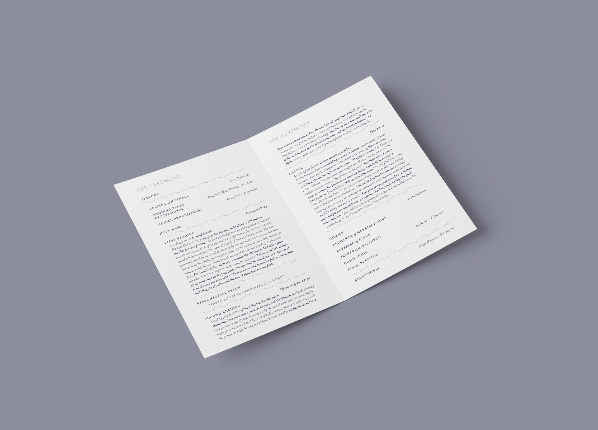 Open, folded brochure with text on a gray background.