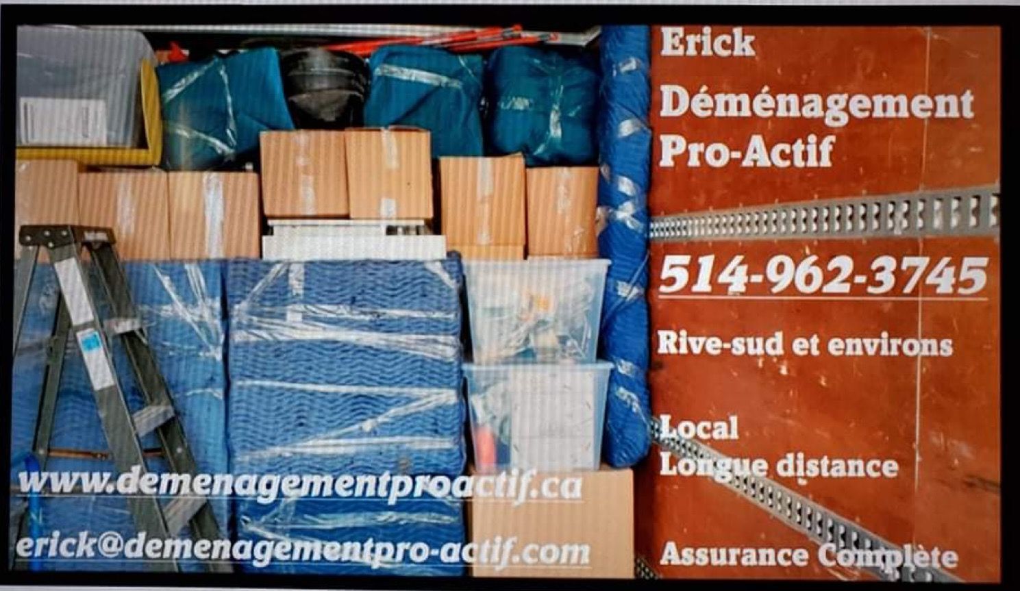 Une carte de visite pour Eric Déménagement Pro-Actif