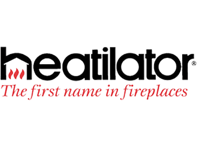 The logo for heatilator is the first name in fireplaces