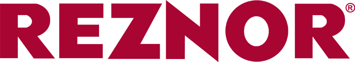 A red reznor logo on a white background