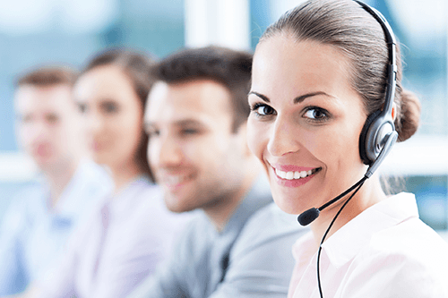 a call center group of workers
