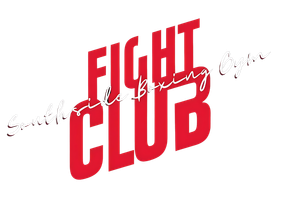 The fight club logo is red and white on a white background.