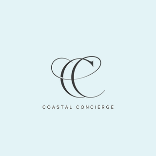 Coastal Concierge logo with intertwined black letters CC on a light blue background.