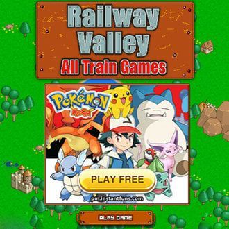 A screenshot of a pokemon game called railway valley all train games.