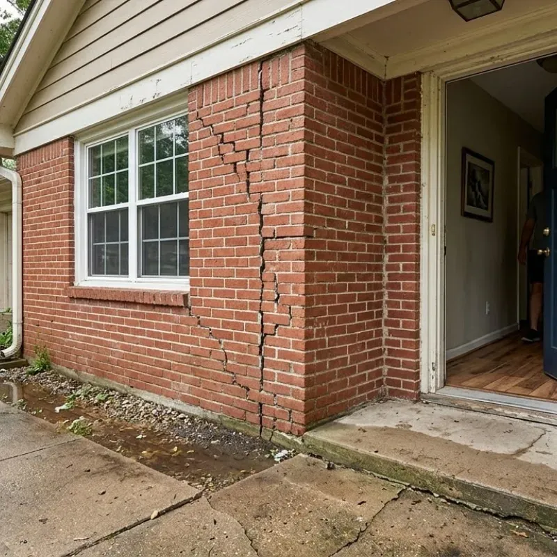 Concrete crack wider than a credit card in Lafayette home foundation