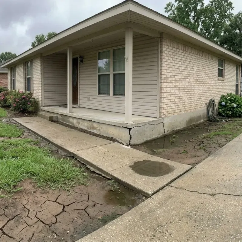 Concrete foundation cracking in Lafayette, Colorado home due to clay-heavy soil swelling and shrinking, causing uneven settling and water damage