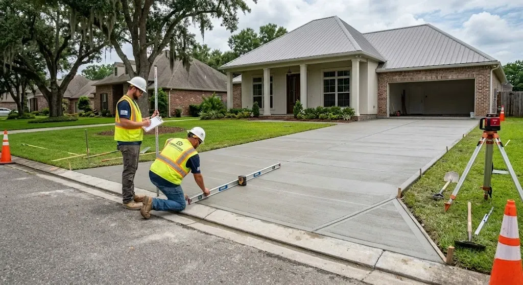 Lafayette LA accessible sloped driveway construction