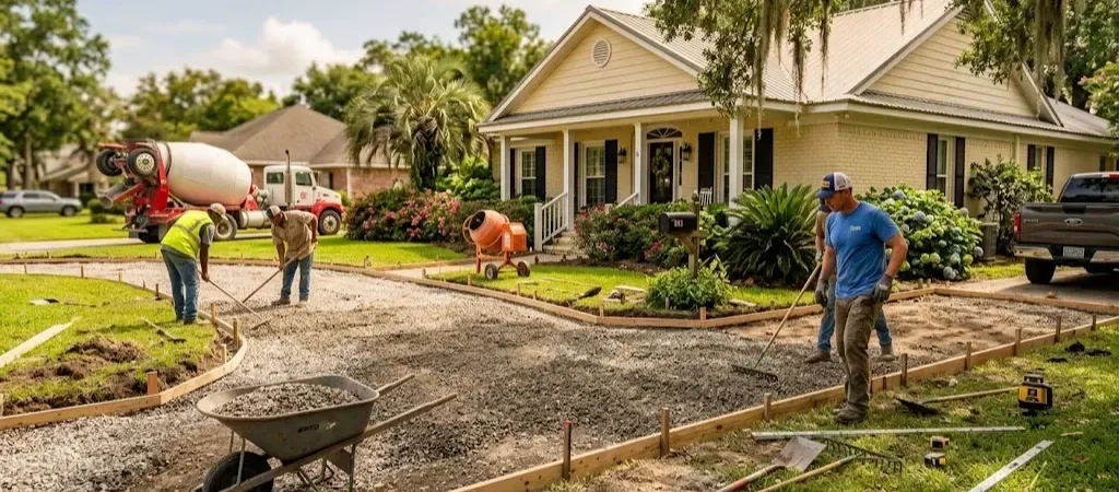 Lafayette LA driveway preparation construction site