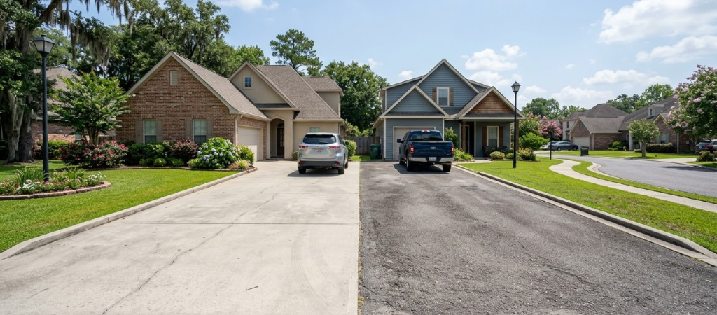 Lafayette concrete asphalt driveway comparison