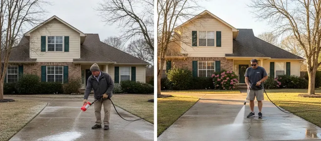 Lafayette concrete driveway winter summer maintenance
