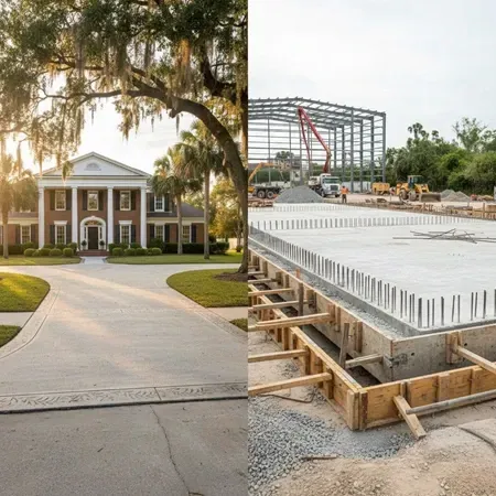 Residential vs commercial concrete Baton Rouge