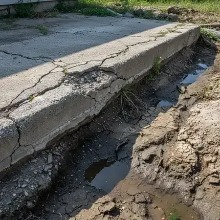 Soil weather effects concrete foundation damage