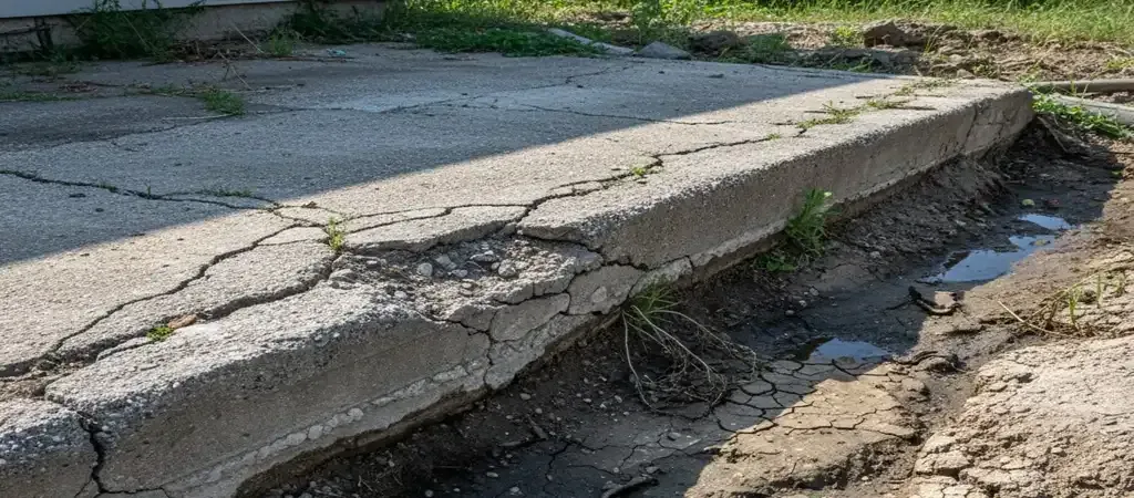 Soil weather effects concrete foundation damage