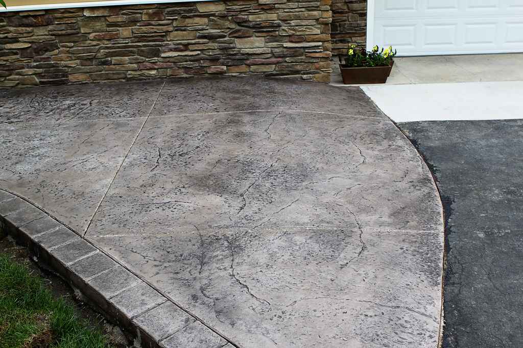 stamped concrete driveway extension