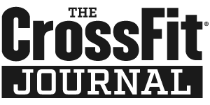 A black and white logo for the crossfit journal