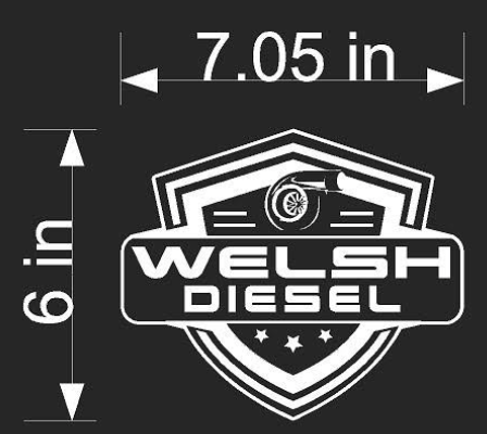 Welsh Diesel Sticker, perforated window 6in x 7.05in