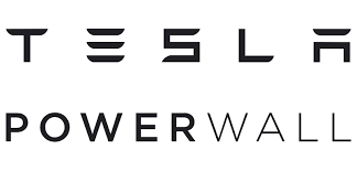 The logo for tesla powerwall is black and white.