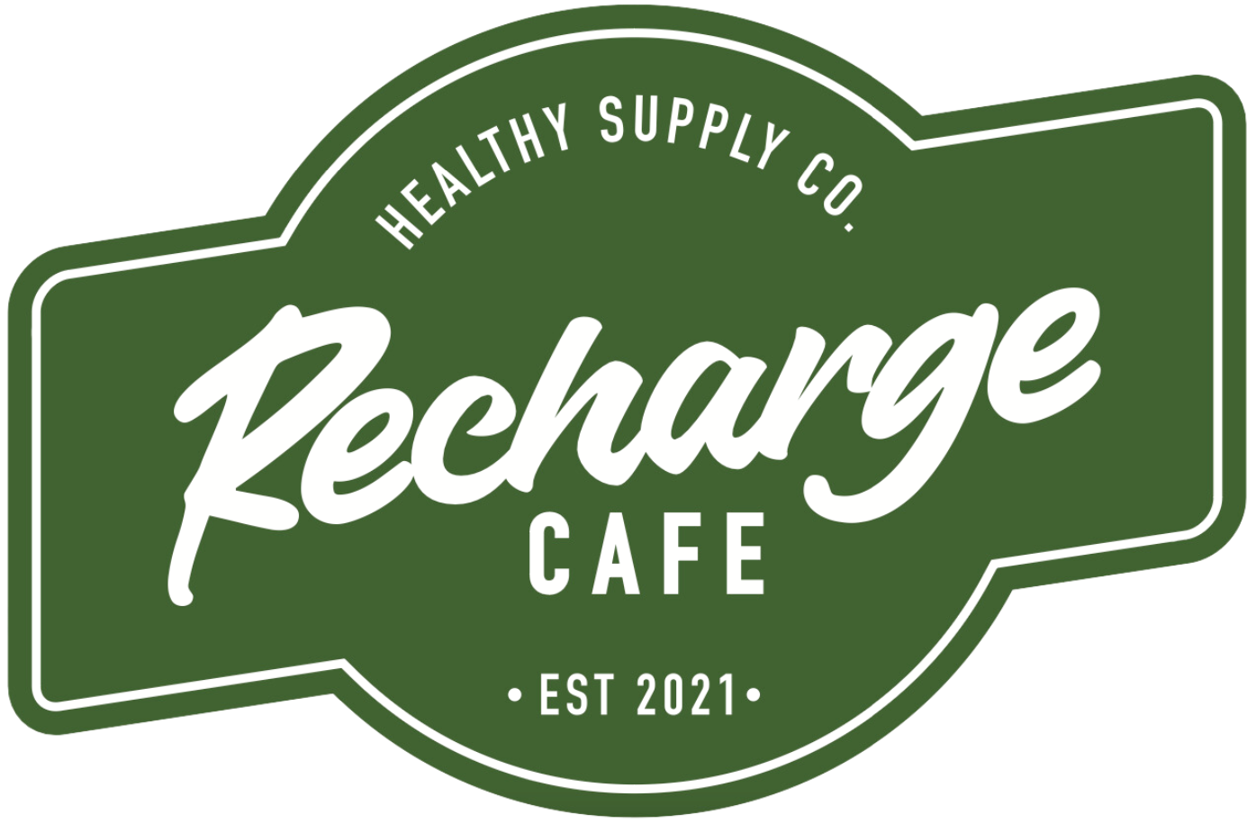 Recharge Bar Cafe - Juice - Coffee - Food - Logo
