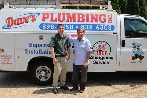 Happy Two Man With White Car — Yorktown, VA — Dave's Plumbing Inc.