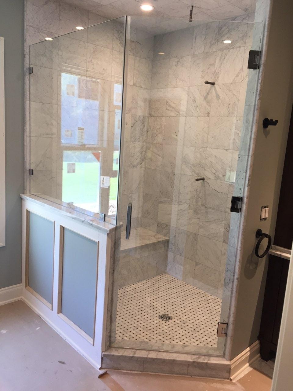 Angled Shower Door in Buffalo, NY Home