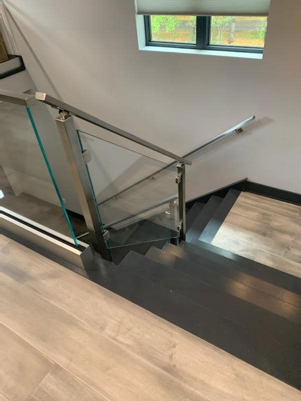 Commercial Glass Panels Along Stairway