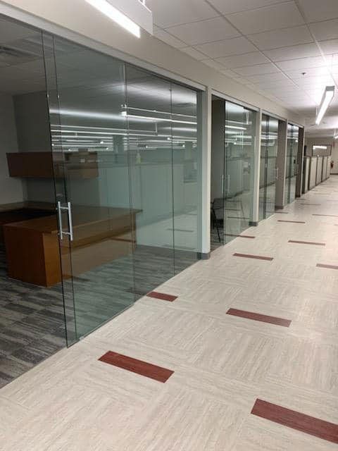 Commercial Glass Doors and Windows Inside Local Office Space