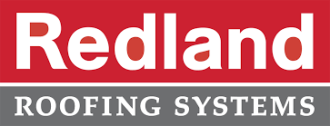 Redland Roofing Systems logo: white text on a red and gray background.