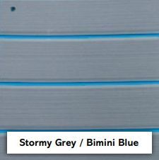 A close up of a stormy grey / bimini blue siding.