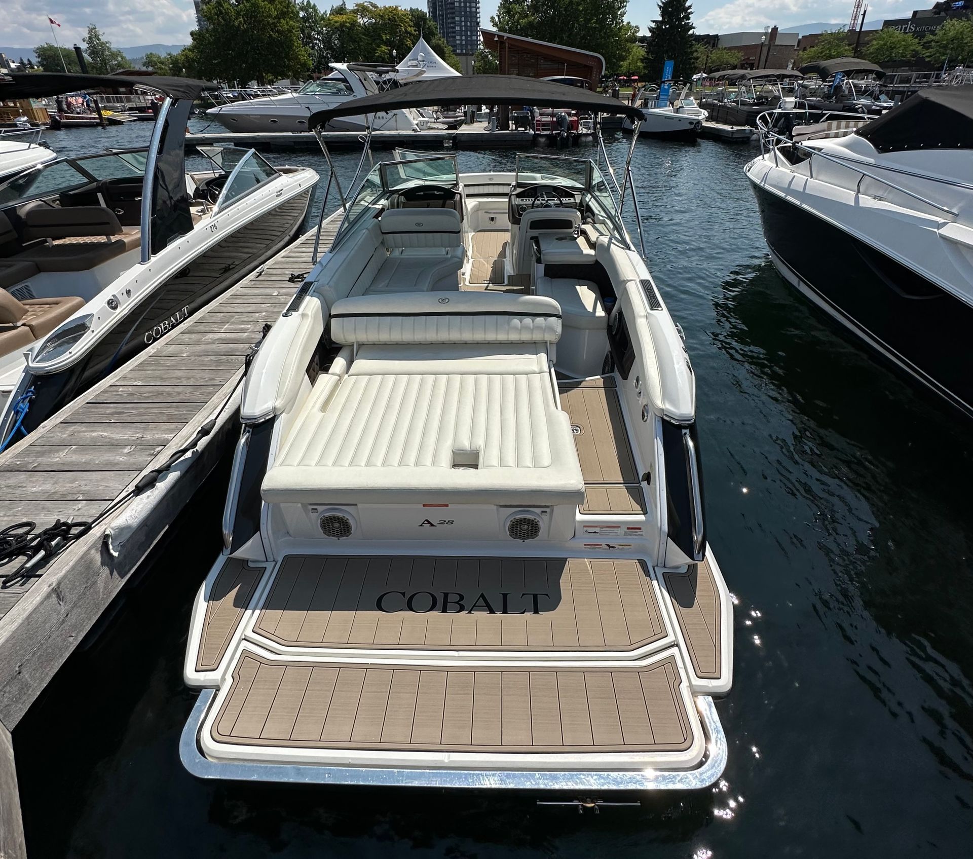A boat with the word cobalt on the back