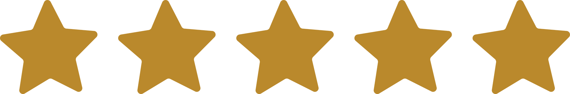 Five gold stars on a white background