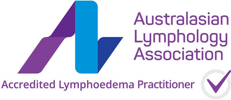 the logo for the australasian lymphology association accredited lymphedema practitioner