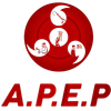 The logo for a.p.e.p. is red and white