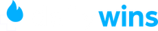 Daily wins logo in white and blue